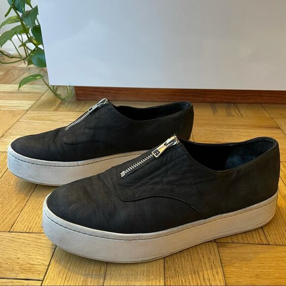 Vince Warner Zip Platform Black Suede Sneaker Women's 8US - Picture 6 of 13